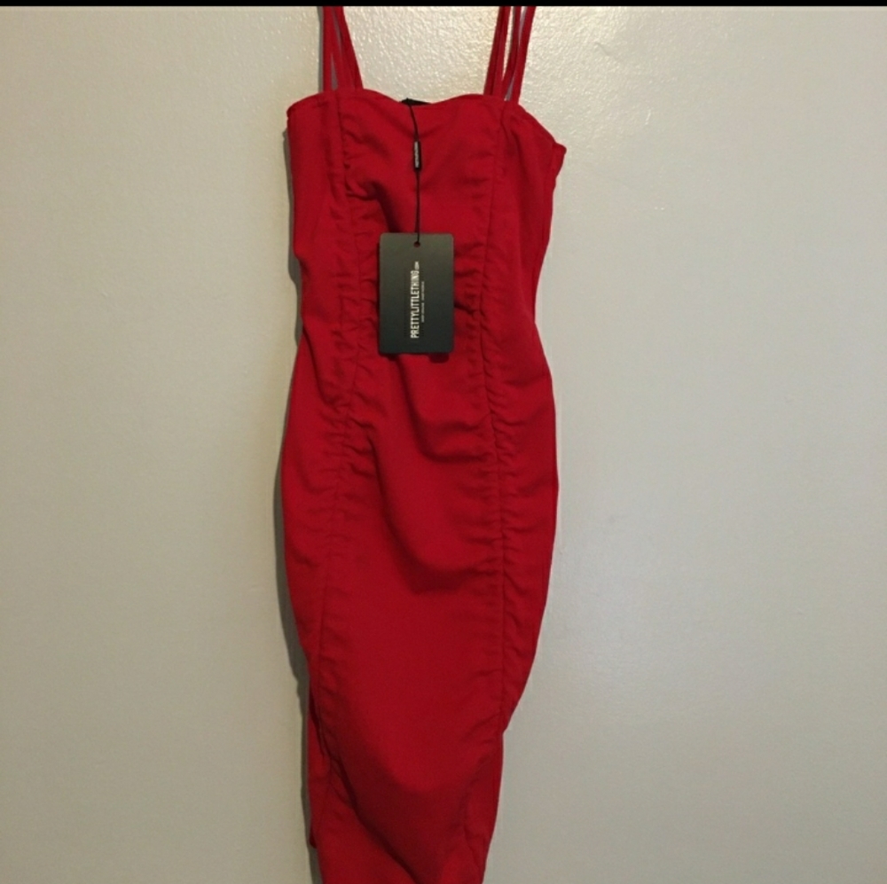 Red Ruched Dress